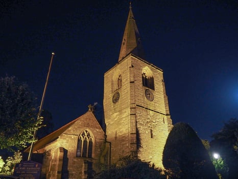 St Mary Magdalene church in Tanworth in Arden at night photo