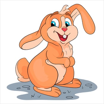 Animal character funny rabbit in cartoon style vector