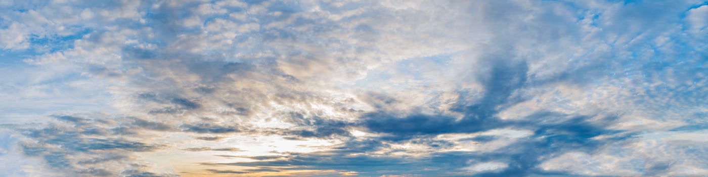 Dramatic panorama sky with cloud on sunrise and sunset time. photo