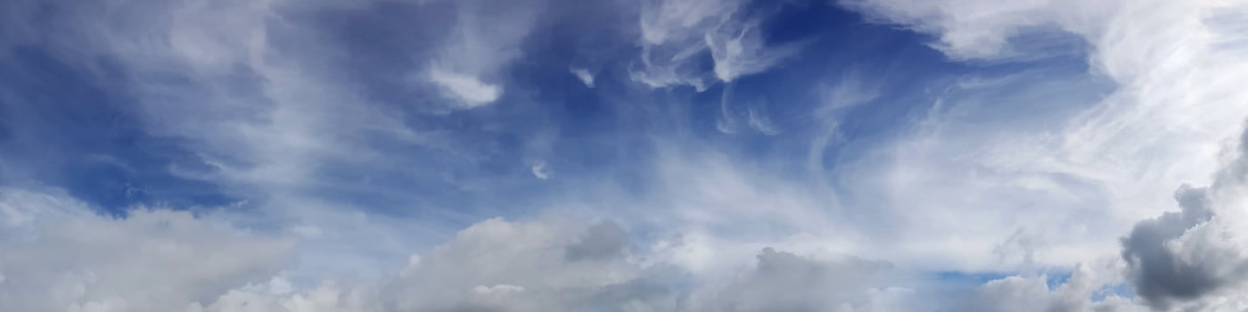 Panorama sky with cloud on a sunny day. photo