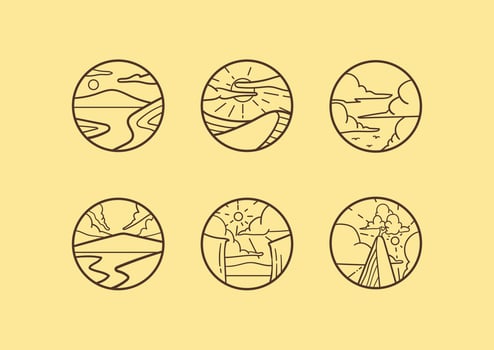 Abstract organic adventure elliptical badge vector