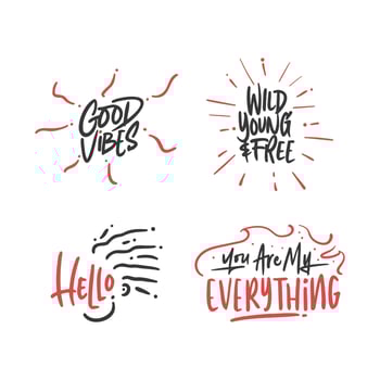 Set of hand lettering quote illustration vector