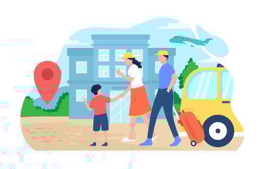 Traveling with Family vector