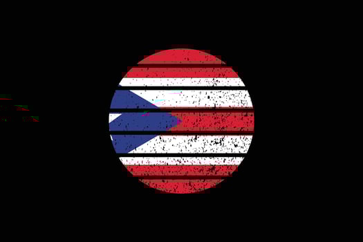 Grunge Style Flag of the Puerto Rico. Vector illustration.
