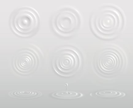 Milk Yogurt Cream Circles Realistic Composition vector