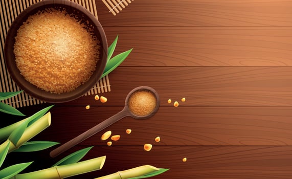 Cane Sugar Colored Realistic Composition vector