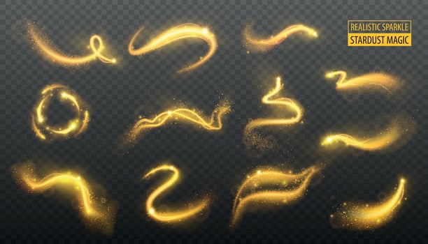 Golden Magic Sparkles vector