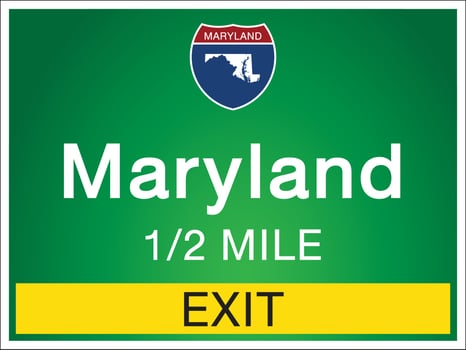 Signage on the highway in Maryland state information and maps vector