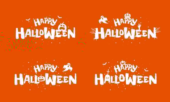 Happy Halloween party holiday hand drawn lettering design vector