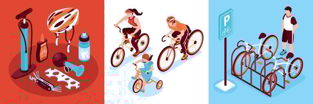 Isometric Bicycle Design Concept vector