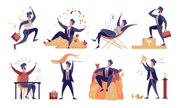 Winner Businessmen Set vector
