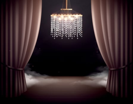 Theatre Stage Chandelier Composition vector