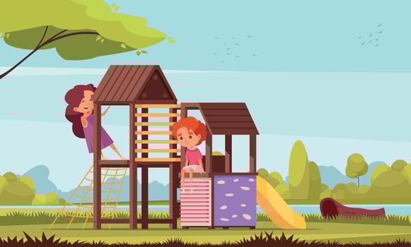 Outdoor Playground Activities Composition vector