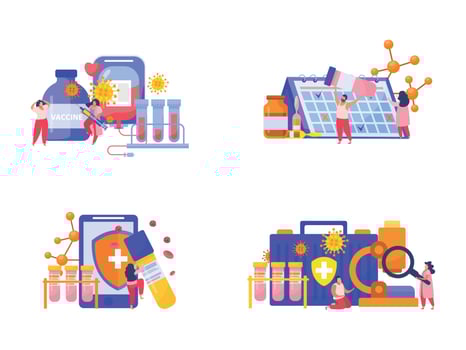 Vaccination Flat Composition vector