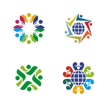 Community, adoption, care, teamwork logo design vector