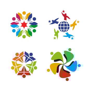 Community, adoption, care, teamwork logo design vector