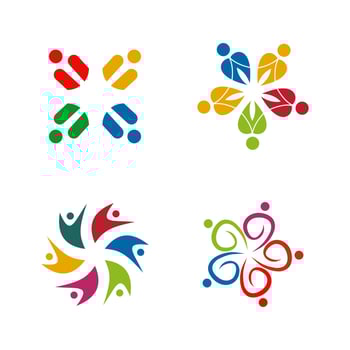 Community, adoption, care, teamwork logo design vector