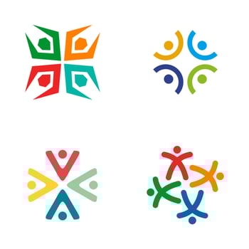 Community, adoption, care, teamwork logo design vector