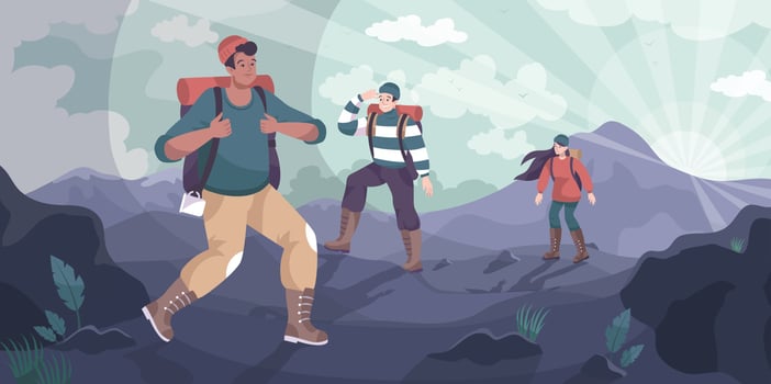 Travel In Mountains Composition vector