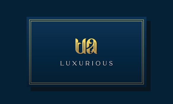 Vintage royal initial letters UA logo. vector
