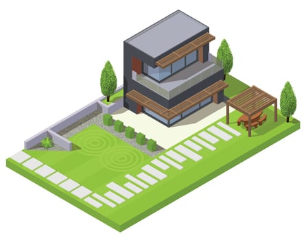 Modern Landscape Design Composition vector