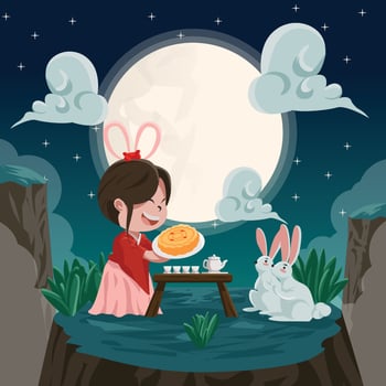 Mid Autumn Mooncake Festival vector