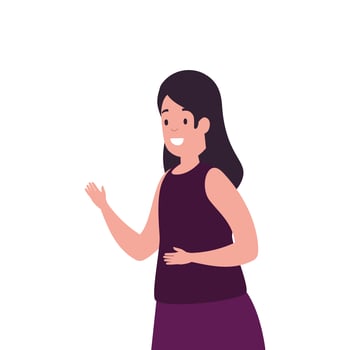 beautiful woman avatar character icon vector