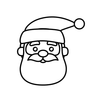 head santa claus character of merry christmas line style icon vector