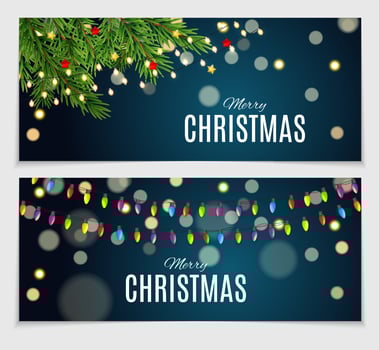 Abstract Beauty Christmas and New Year Card Collection vector