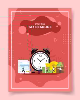 tax time deadline concept for template of banners, flyer vector