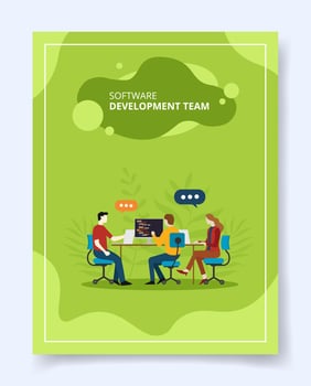 software development team people discussion build program vector