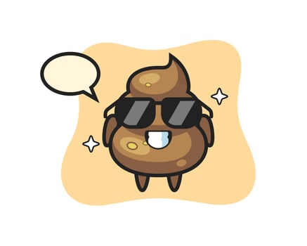 Cartoon mascot of poop with cool gesture vector