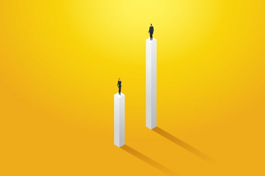 Different business inequal between man woman. vector