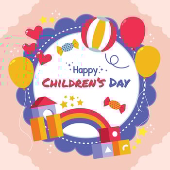 Children's Day with Cute Concept and Toys vector