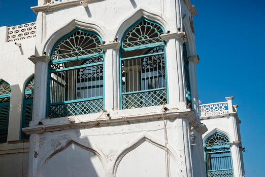 Traditional Arabic architecture detail in muscat old town Oman photo