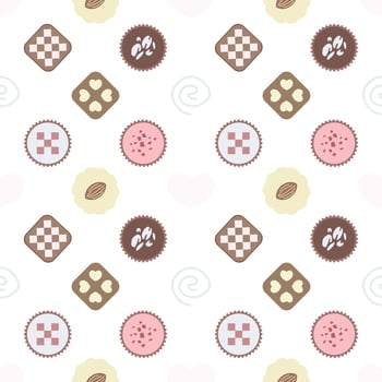 sweet desserts pattern transparent on a white background vector