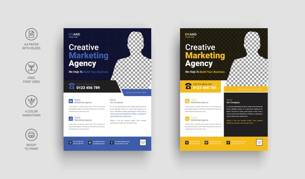 Business flyer template, Conference event flyer design vector