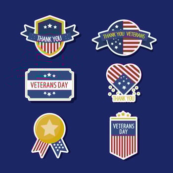 Veteran Days Sticker vector