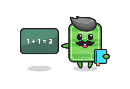 Illustration of football field character as a teacher vector