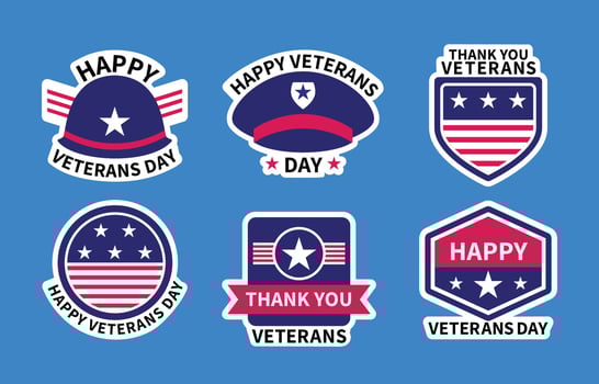 Happy Veterans Day Stickers vector