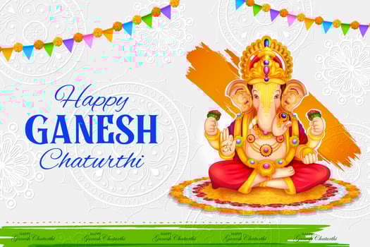 Lord Ganpati background for Ganesh Chaturthi festival of India vector