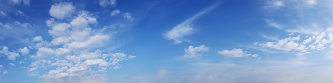 Vibrant color panoramic sky with cloud on a sunny day. photo