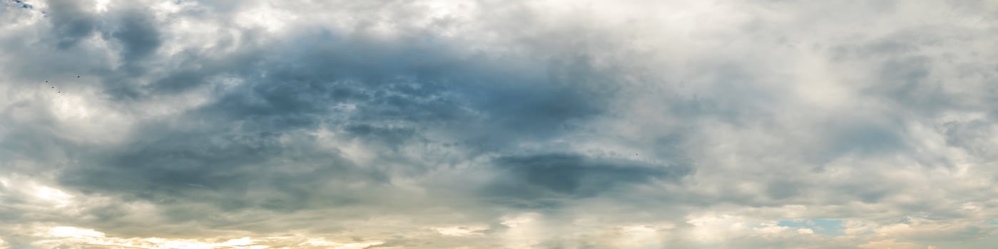 Panorama sky with cloud on a cloudy day. photo