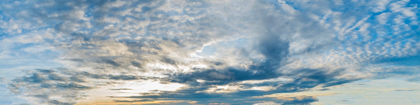 Panorama sky with cloud on a cloudy day. photo