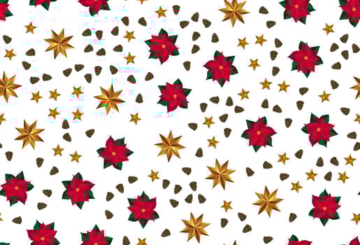 Holiday New Year and Merry Christmas Background with golden stars vector