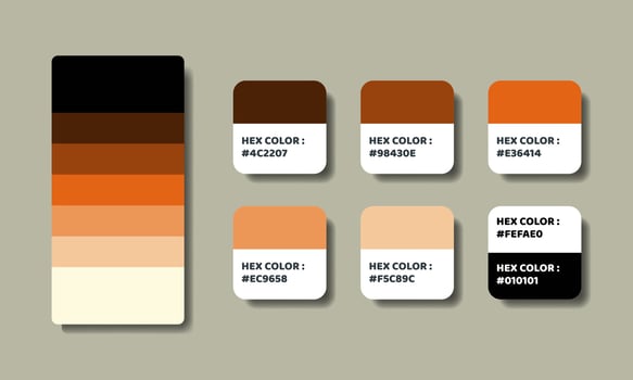 orange color palettes swatch vector