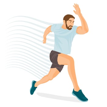 Fitness man running vector