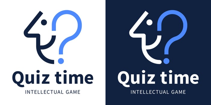 Quiz Time logo for the intellectual game vector