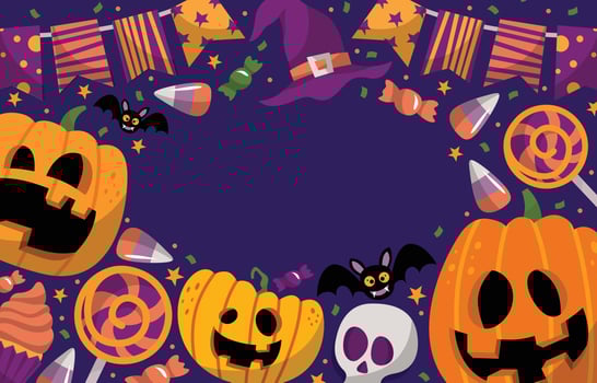 Trick Or Treat Halloween Festival Doodle Background vector