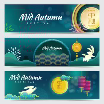Mid Autumn Festival Celebration Banner Template vector